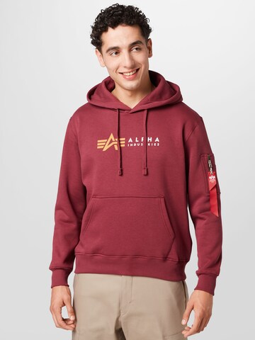 ALPHA INDUSTRIES Majica | rdeča barva: sprednja stran