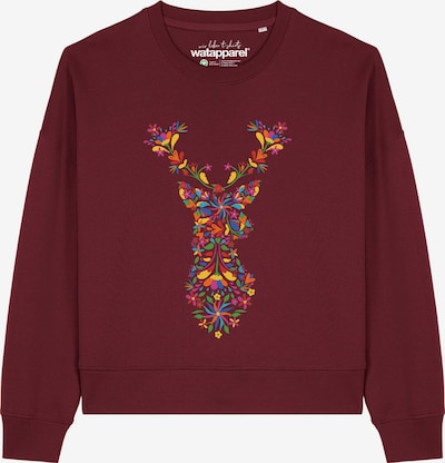 Watapparel Sweatshirt ' Floral Deer ' in XXL in dunkelrot, Produktansicht
