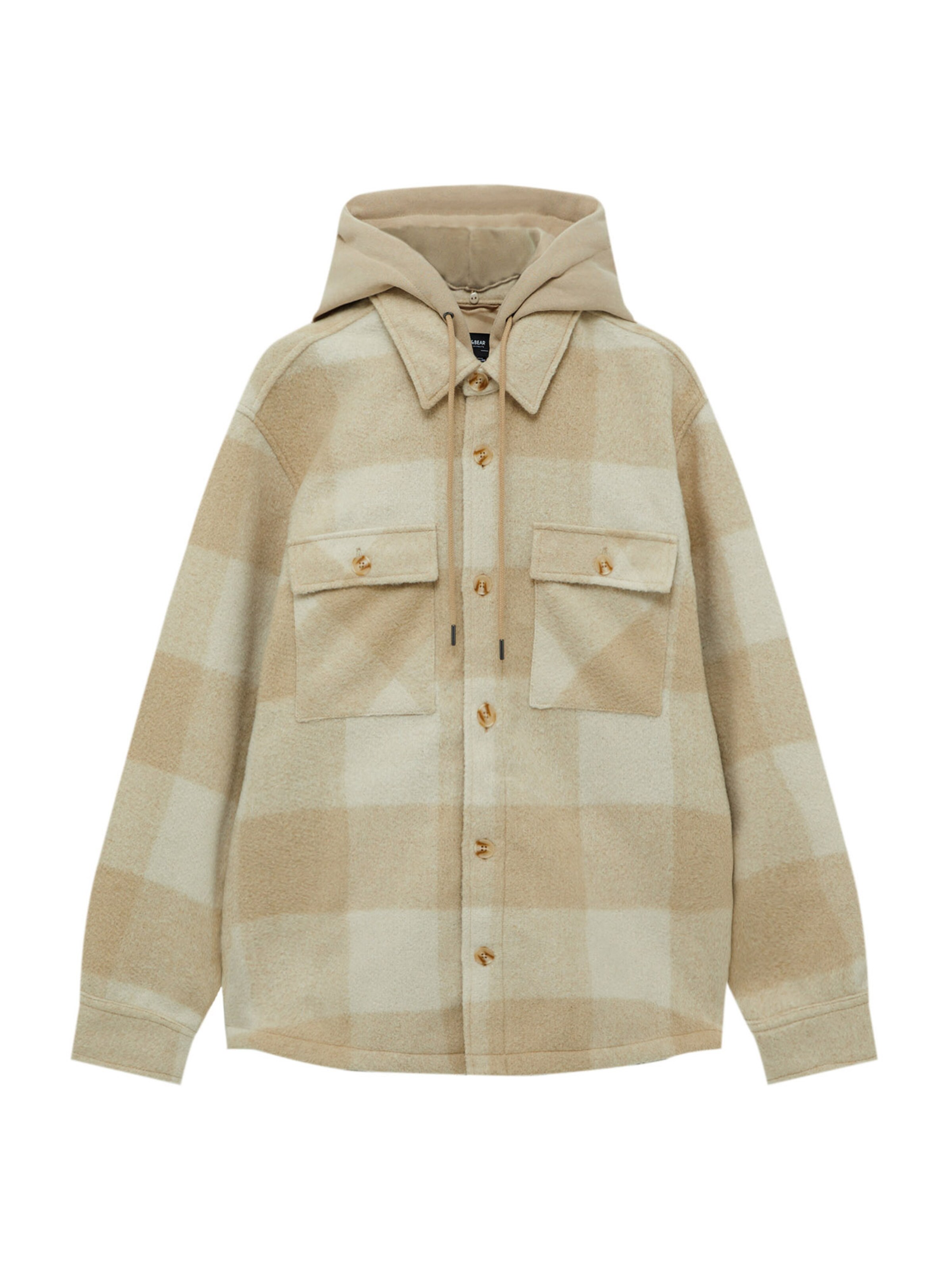 Geacă de primăvară-toamnă de la Pull&Bear pe maro: față