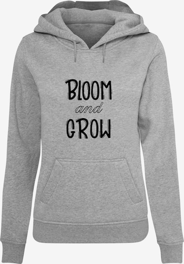 Merchcode Sweatshirt 'Spring - Bloom And Grow' in graumeliert / schwarz, Produktansicht