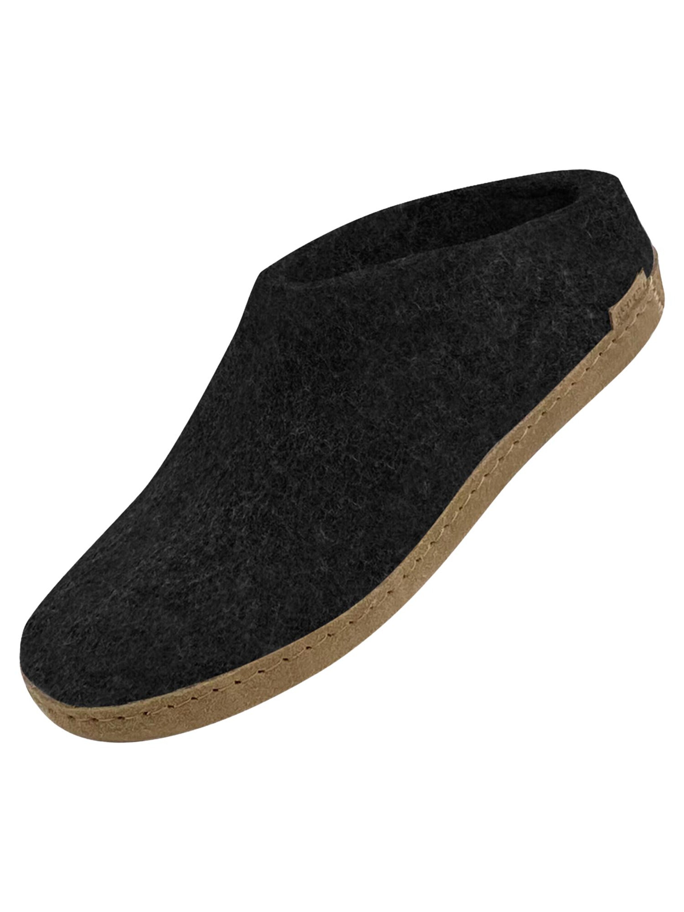 Glerups Slipper 'Ledersohle' in Grey