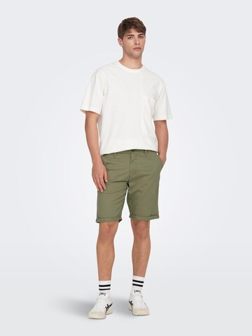 Regular Pantalon chino 'Peter' Only & Sons en vert