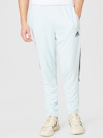 ADIDAS SPORTSWEAR Tapered Workout Pants 'Tiro' in Blue: front