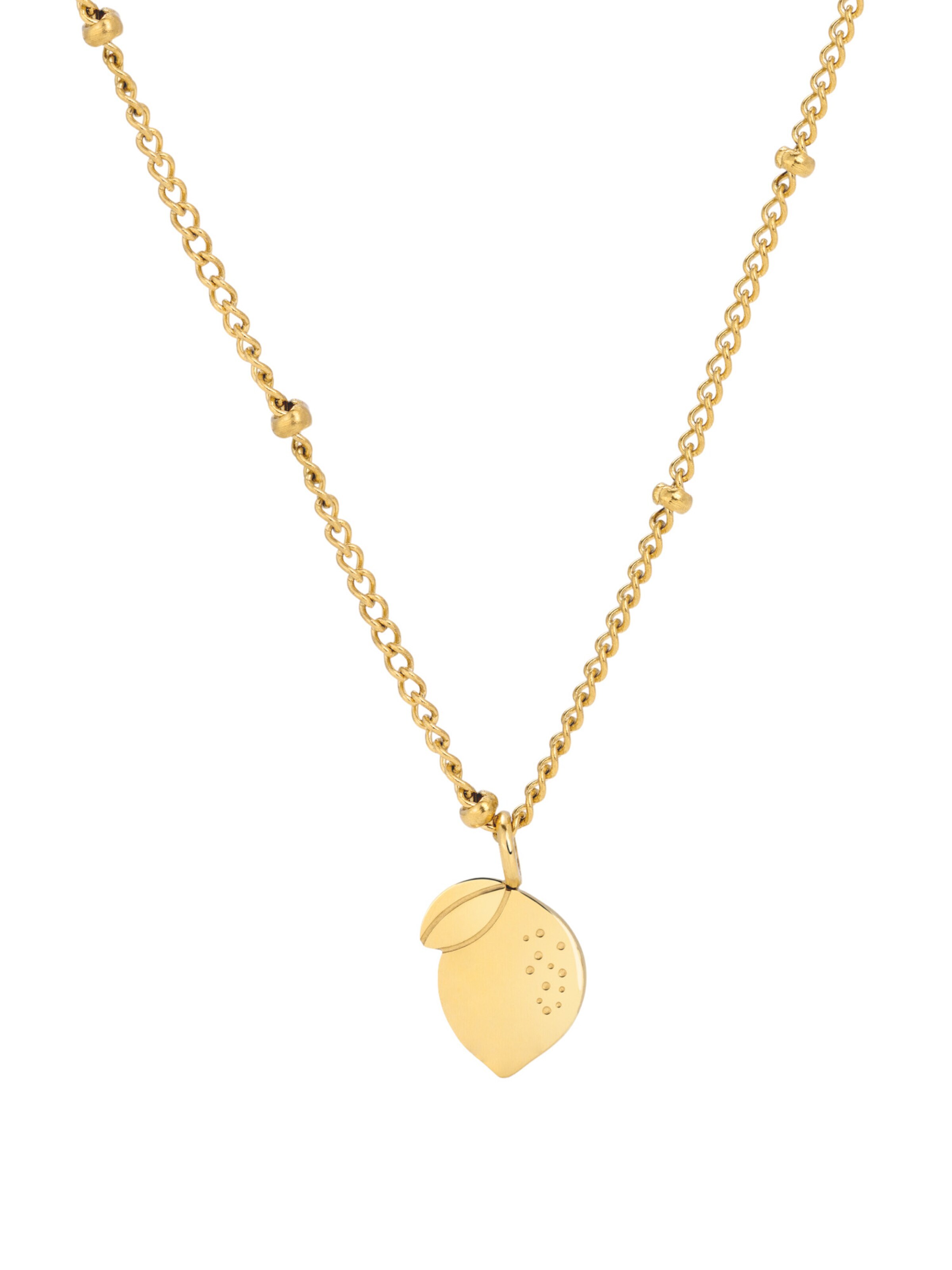 Luamaya Necklace 'When Life gives you Lemons Necklace' in Gold: front