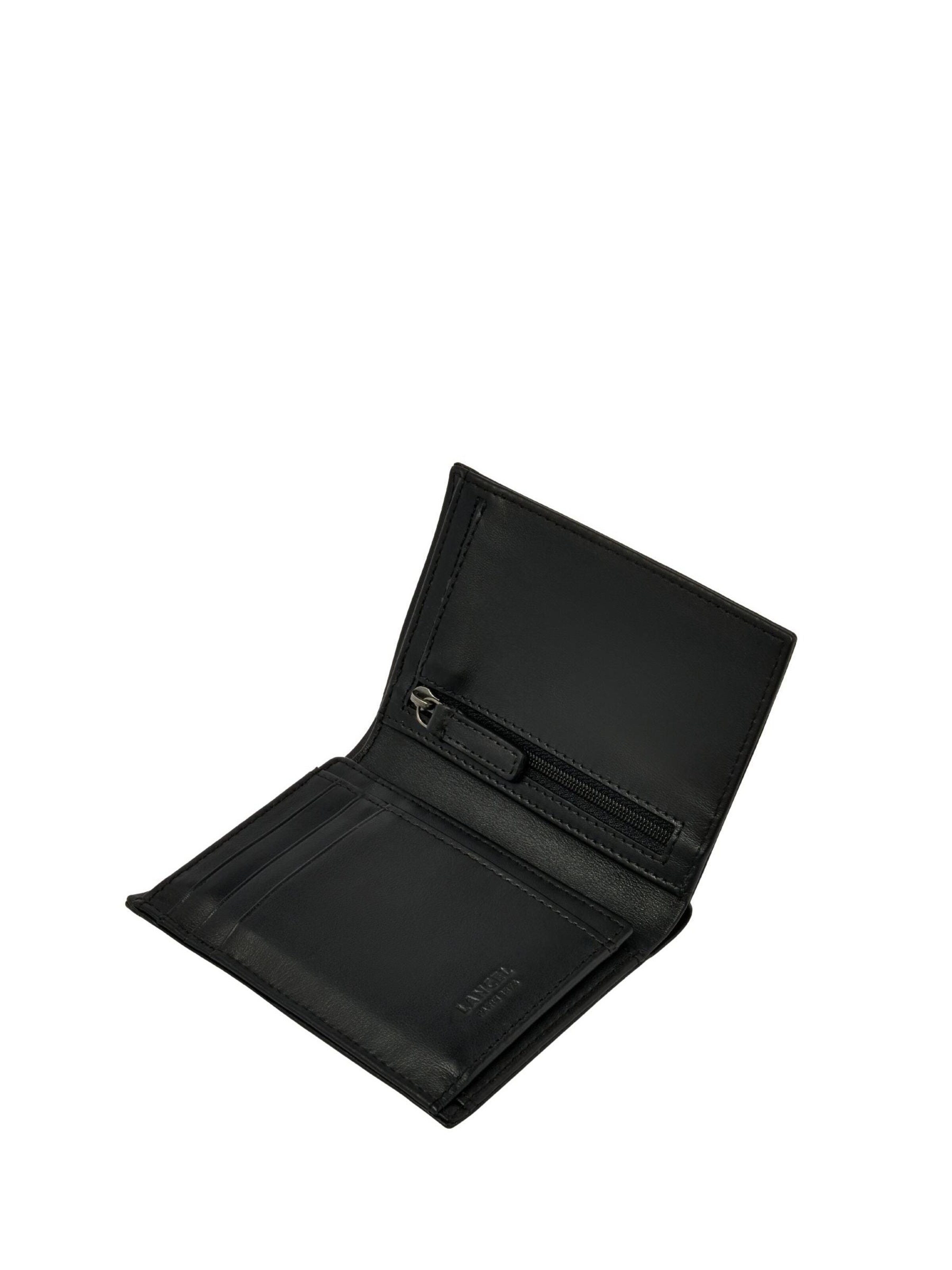 Lancel Portemonnee 'Lancel Compagnon / Portefeuille Leon Noir/Noir Homme' in Zwart