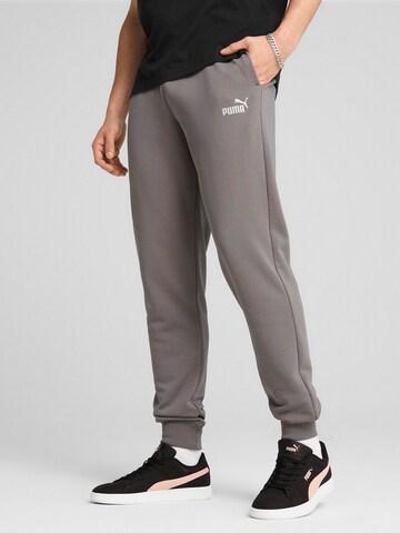 Effilé Pantalon de sport 'ESS No. 1' PUMA en gris : devant