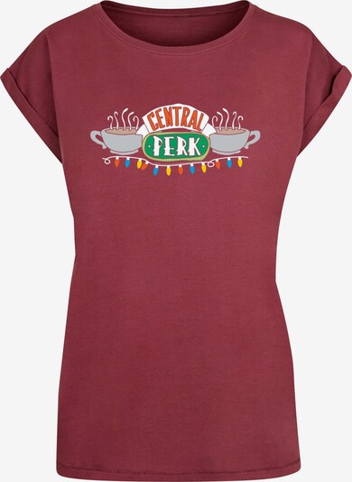 ABSOLUTE CULT T-shirt 'Friends - Central Perk Christmas Lights' en gris / vert / rouge cerise / blanc, Vue avec produit