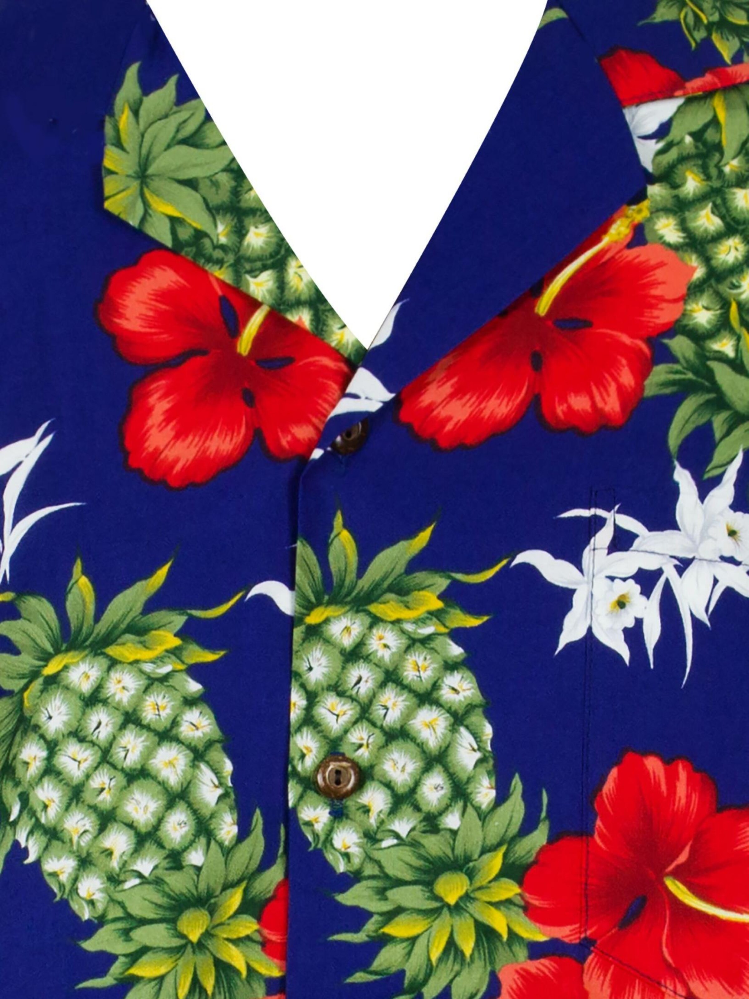 KY's Regular fit Overhemd 'Ananas' in Blauw