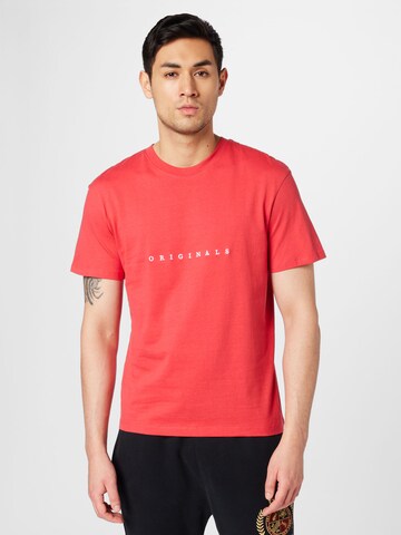 JACK & JONES جينز مضبوط قميص 'COPENHAGEN' بلون أحمر: الأمام