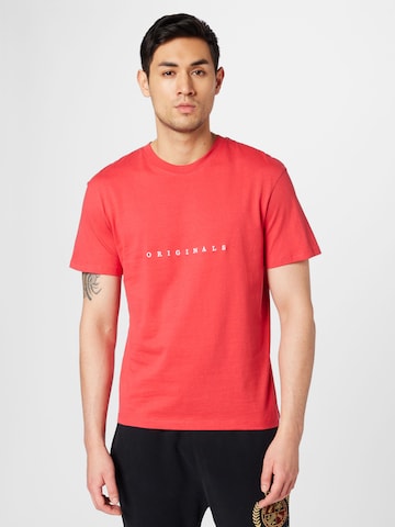 JACK & JONES Regular fit Тениска 'COPENHAGEN' в червено: отпред