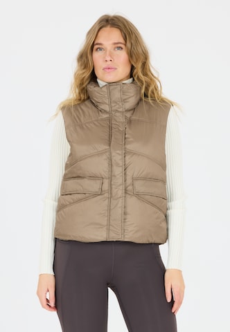 Athlecia Sportbodywarmer 'Chica' in Bruin: voorkant