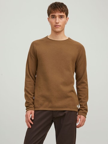 JACK & JONES Regular fit Sweater 'Hill' in Brown: front