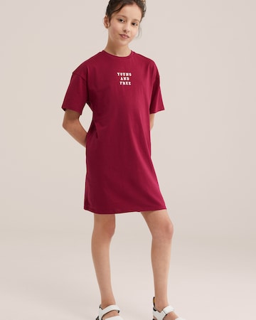 sarkans WE Fashion Kleita: no priekšpuses