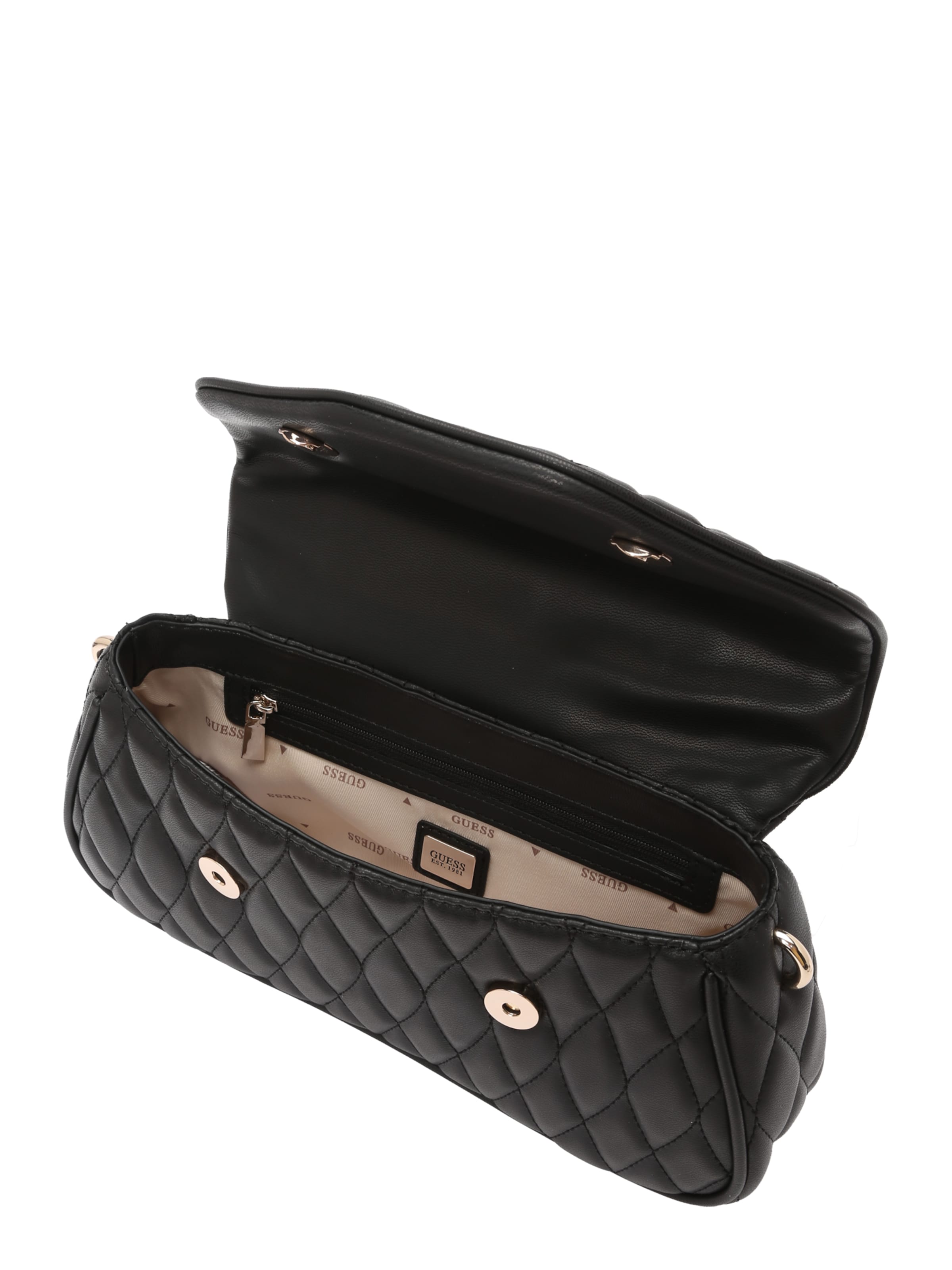 GUESS Handbag 'VALLA TOP HANDLE FLAP' in Black