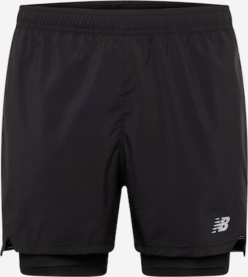 new balance Slim fit Workout Pants in Black: front