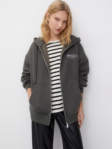 Pull&Bear Zip-Up Hoodie in Green