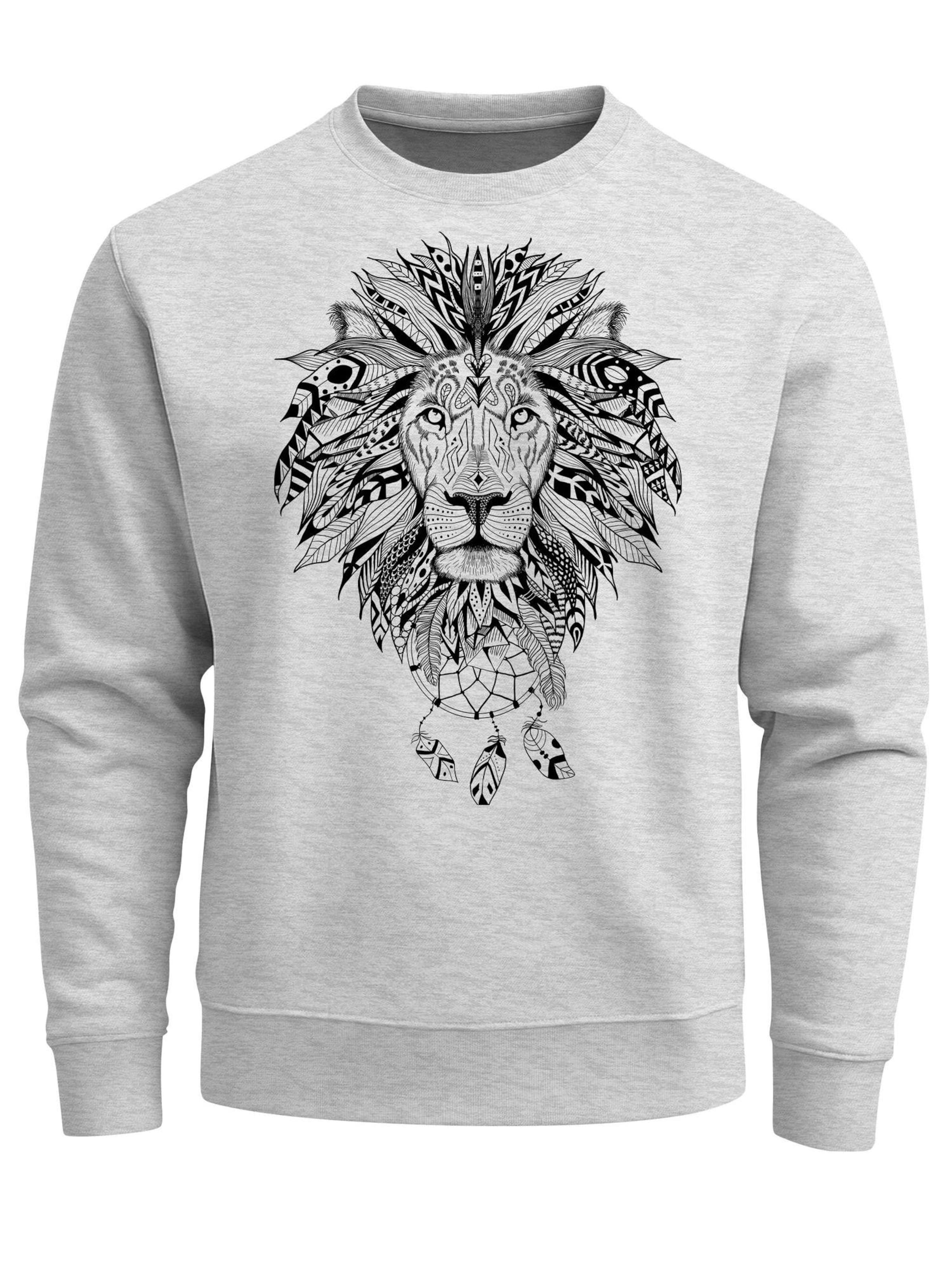 Neverless Sweatshirt 'Boho Lion' in Grey: front