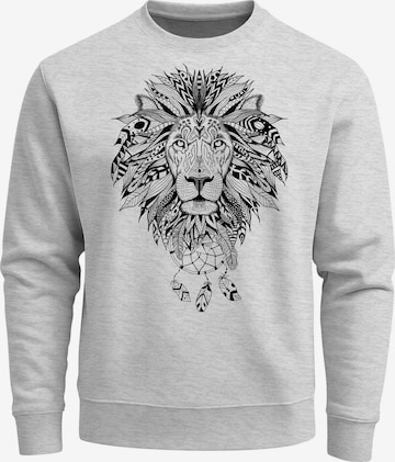 Neverless Sweatshirt 'Boho Lion' in Grau: Vorderseite