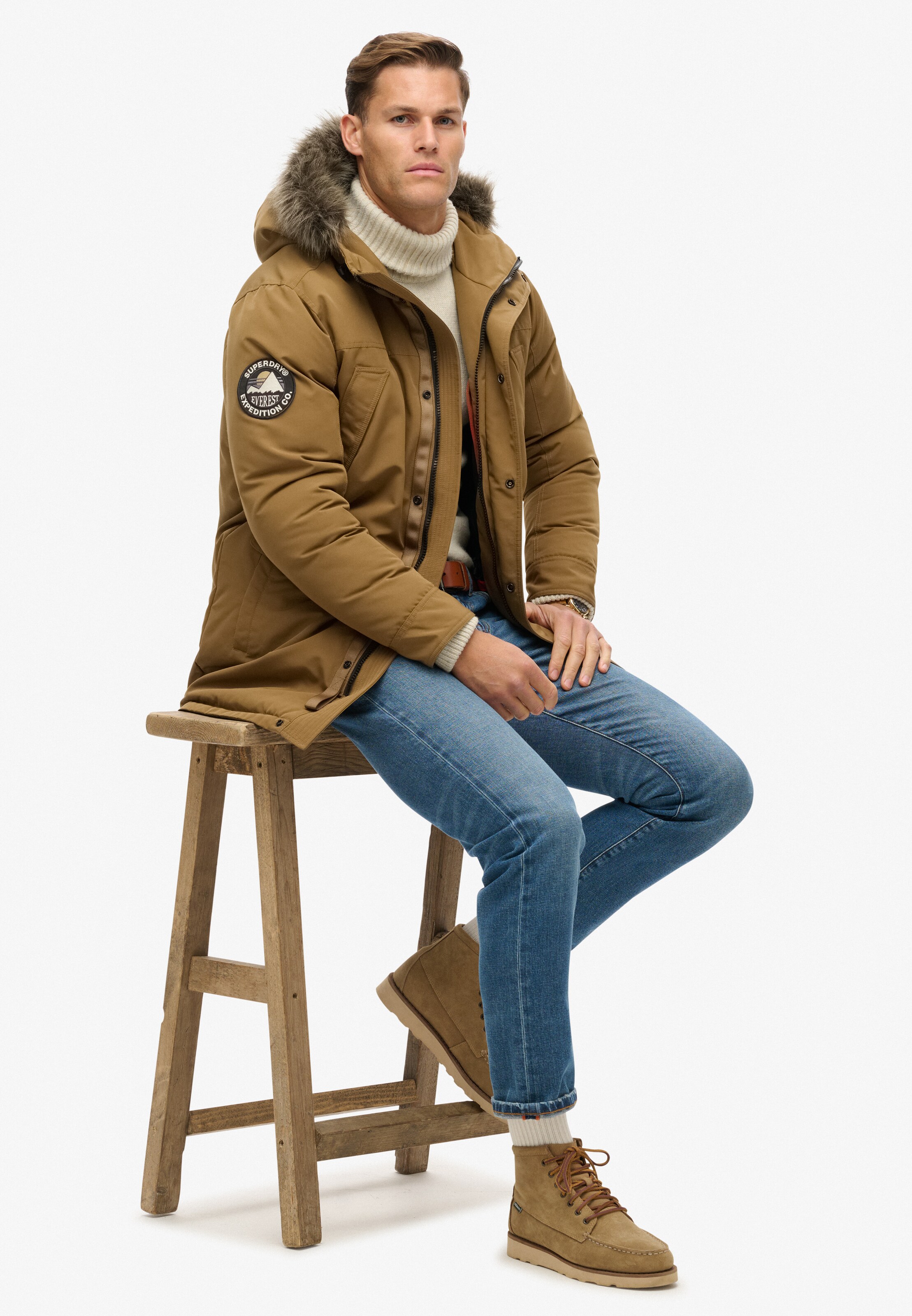 Superdry & Co Winter Parka 'Everest ' in Brown