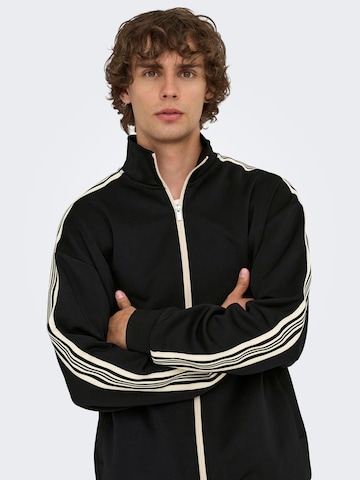 Only & Sons Sweat jacket 'ONSRiber' in Black