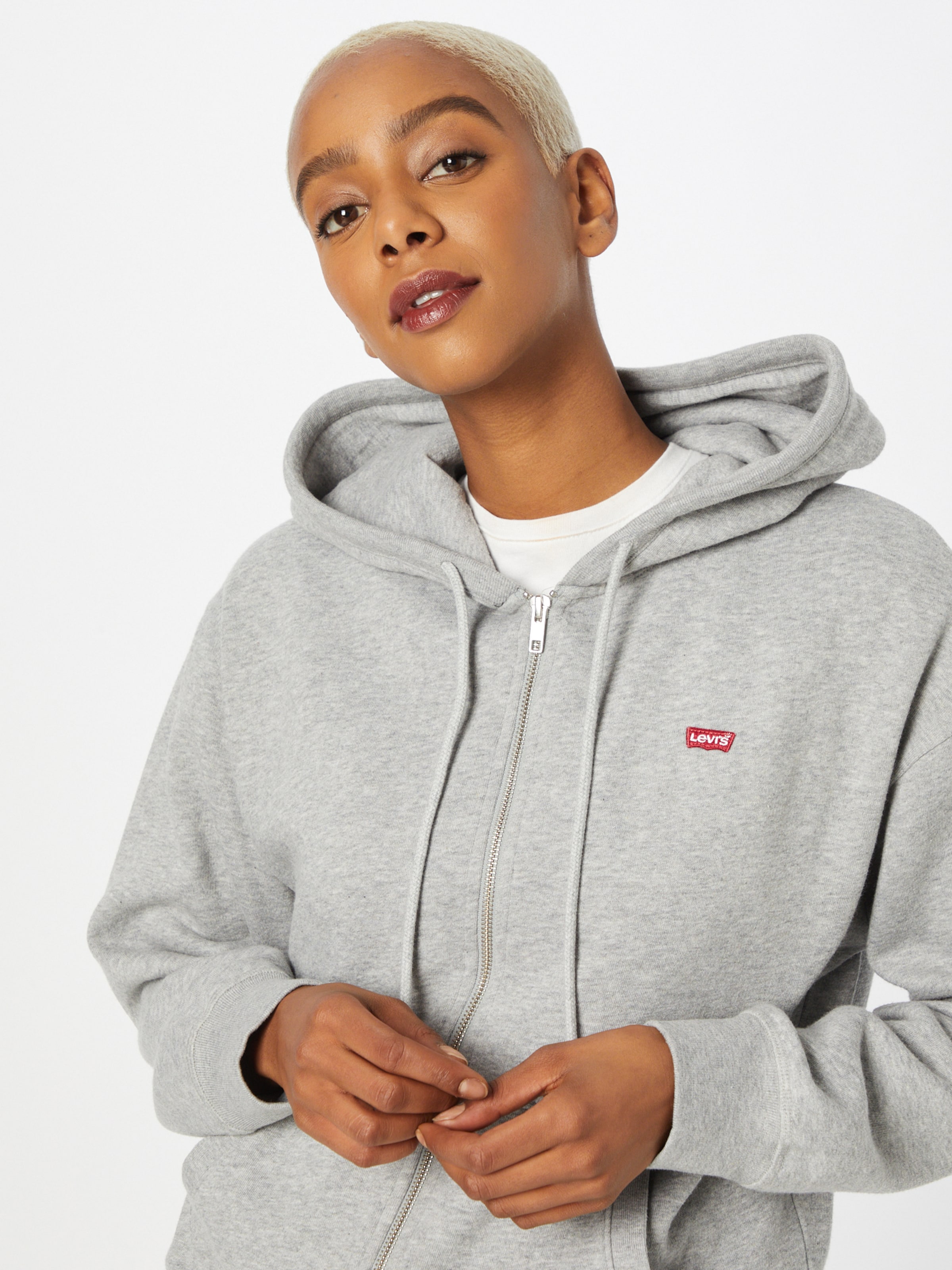 LEVI'S Zip-Up Hoodie 'STANDARD ZIP HOODIE GREYS' in Grey | ABOUT YOU