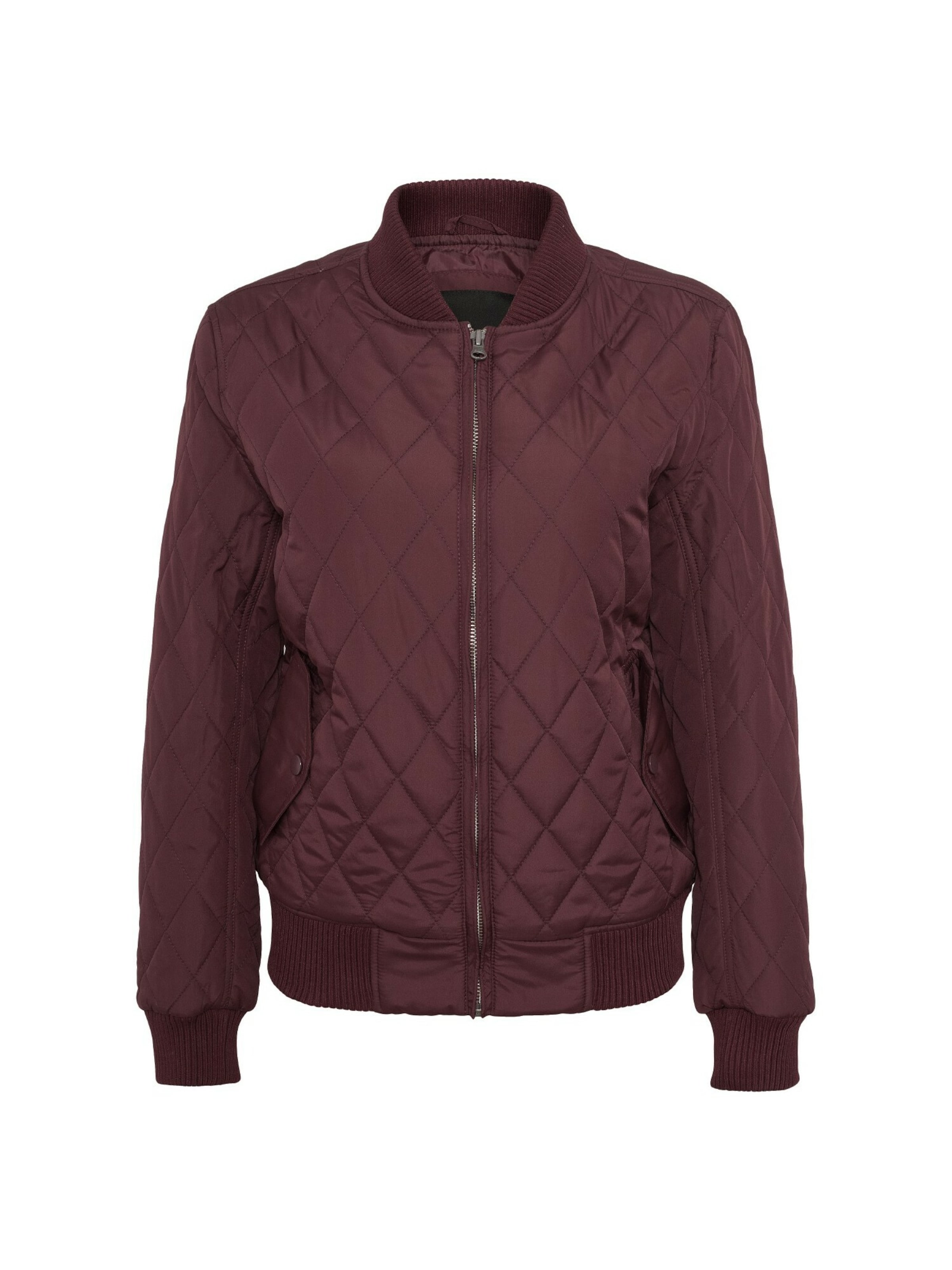 Urban Classics Přechodná bunda 'Diamond Quilt' – červená: přední strana