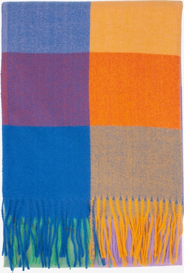 Seasons of April Schal 'Milly' in blau / blue denim / safran / orange, Produktansicht