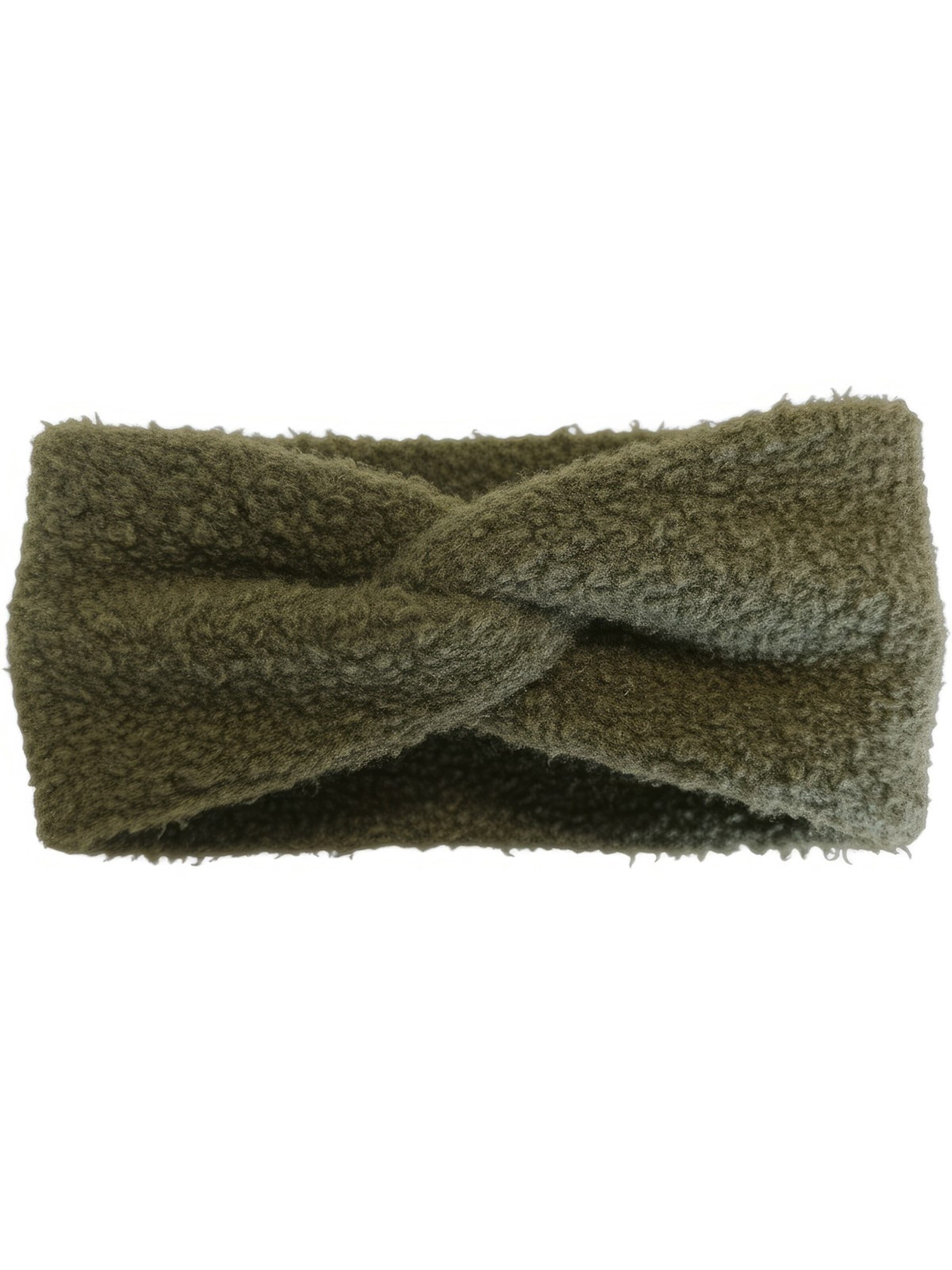 styleBREAKER Headband 'Stirnband in Teddyfell Optik' in Green