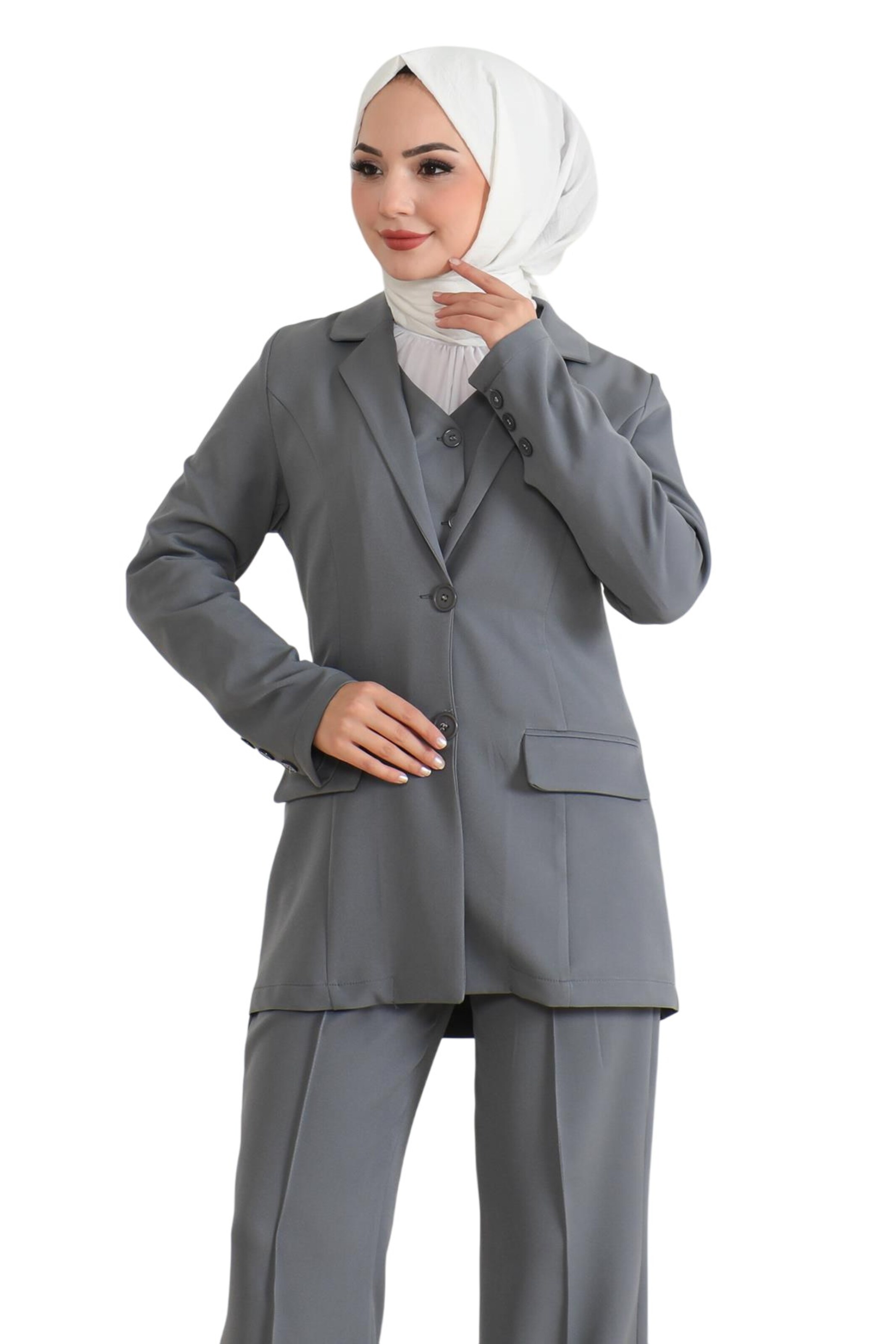 Pantalons de tailleur MODAMIHRAM en gris