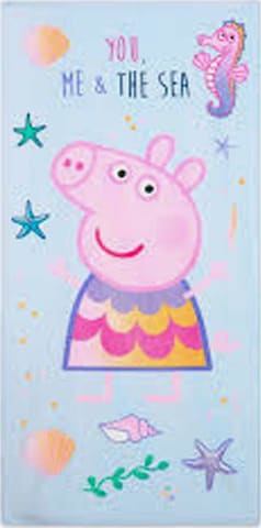 Serviette ' Peppa Pig ' Peppa Pig en bleu : devant