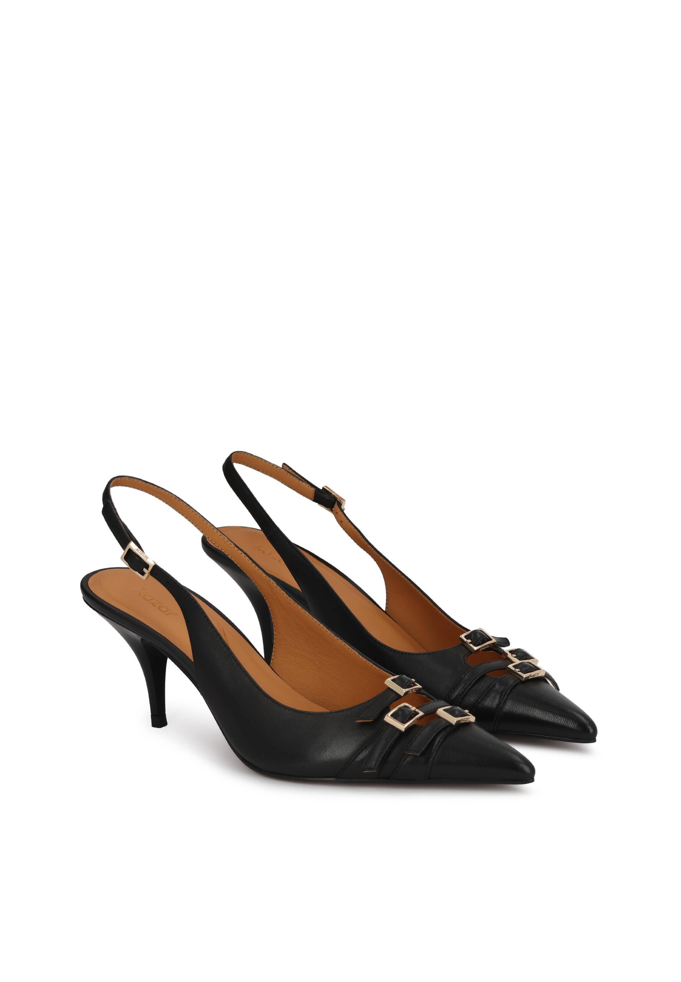 Kazar Дамски обувки на ток с отворена пета в черно