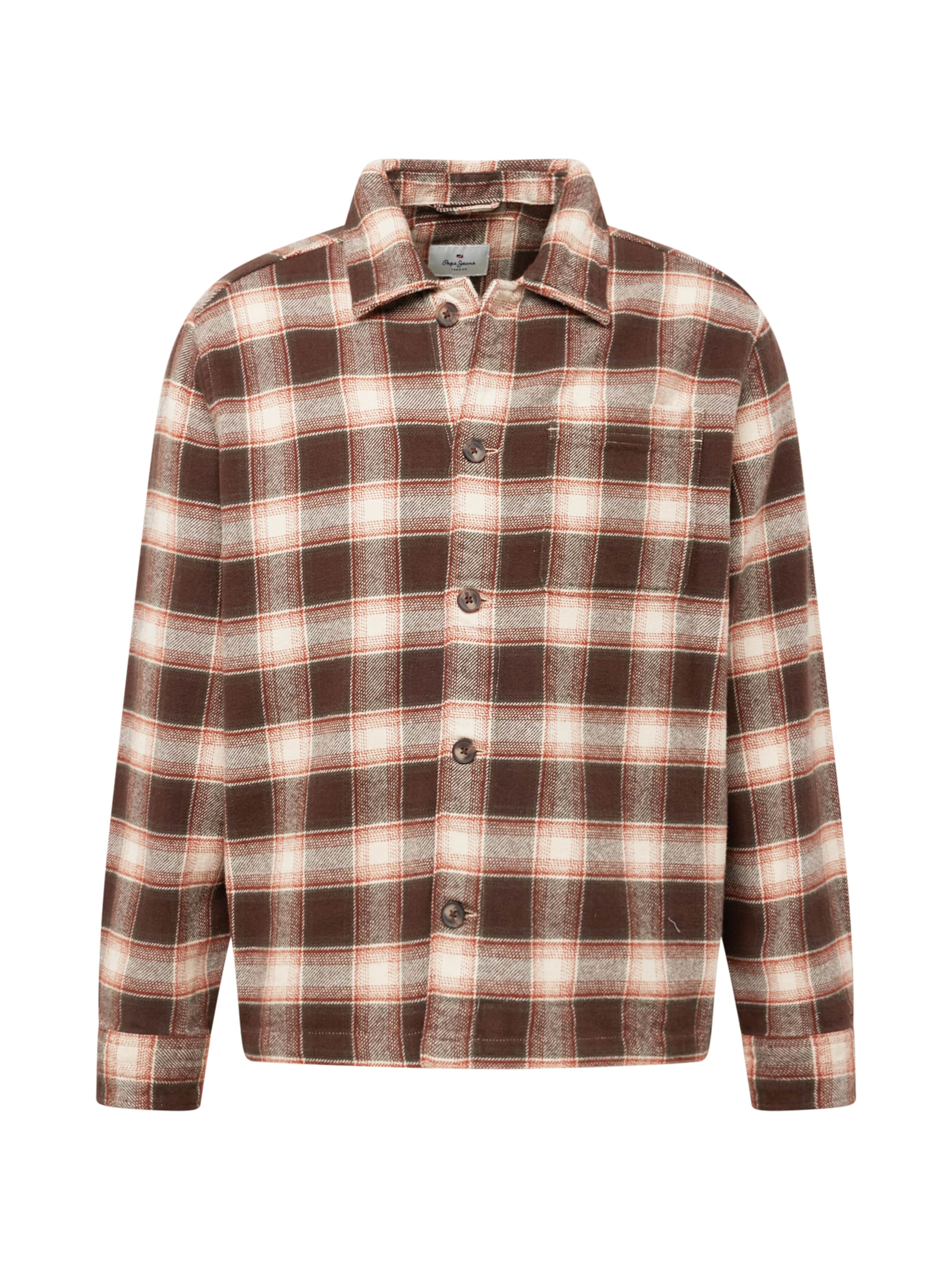 Pepe Jeans Regular fit Button Up Shirt 'CHAENDLER' in Brown: front