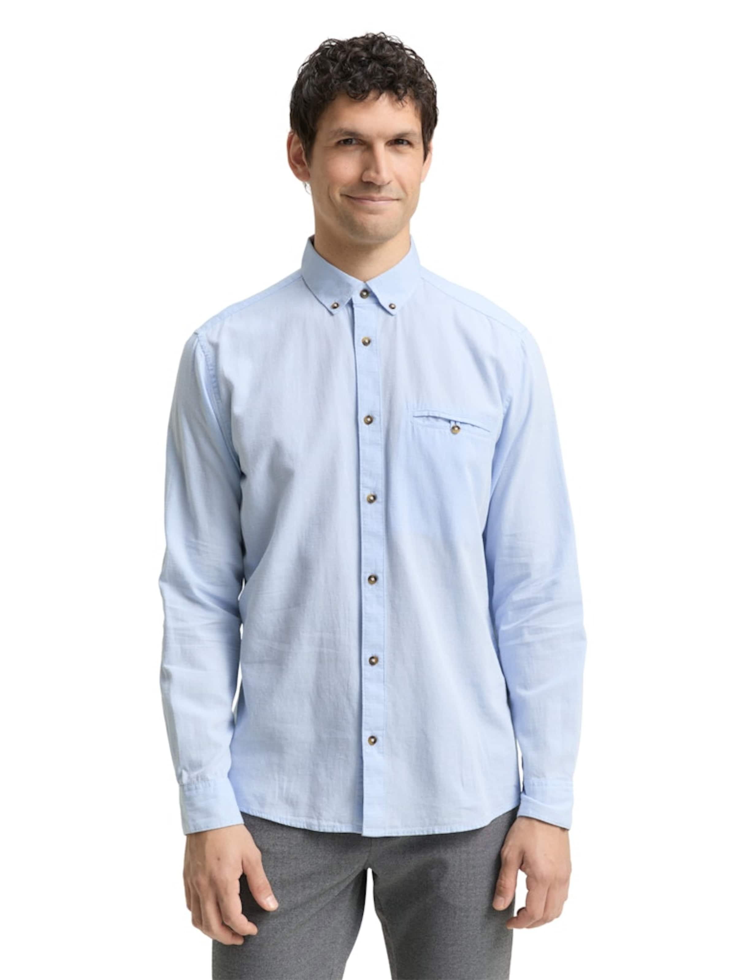 TOM TAILOR Средняя посадка Рубашка в Синий: спереди