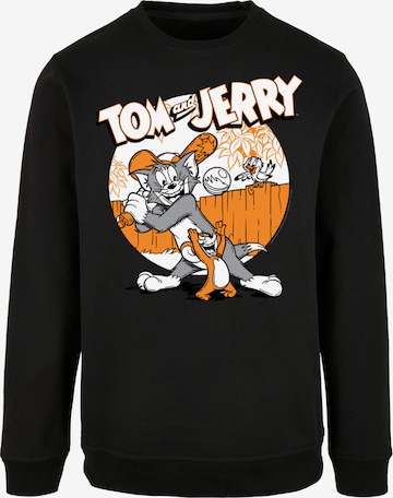 F4NT4STIC Sweatshirt 'Tom And Jerry Play Baseball' in Zwart: voorkant