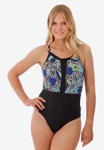 BECO the world of aquasports Swimsuit 'Wild Flower' in Black: front