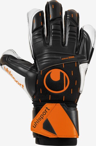 UHLSPORT Athletic Gloves in Black: front