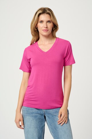Kaffe T-shirt i rosa: framsida