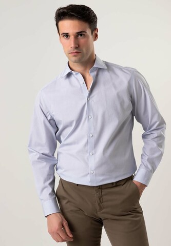 Black Label Shirt Regular Fit Businesshemd 'KENTPRINT' in Blau: predná strana