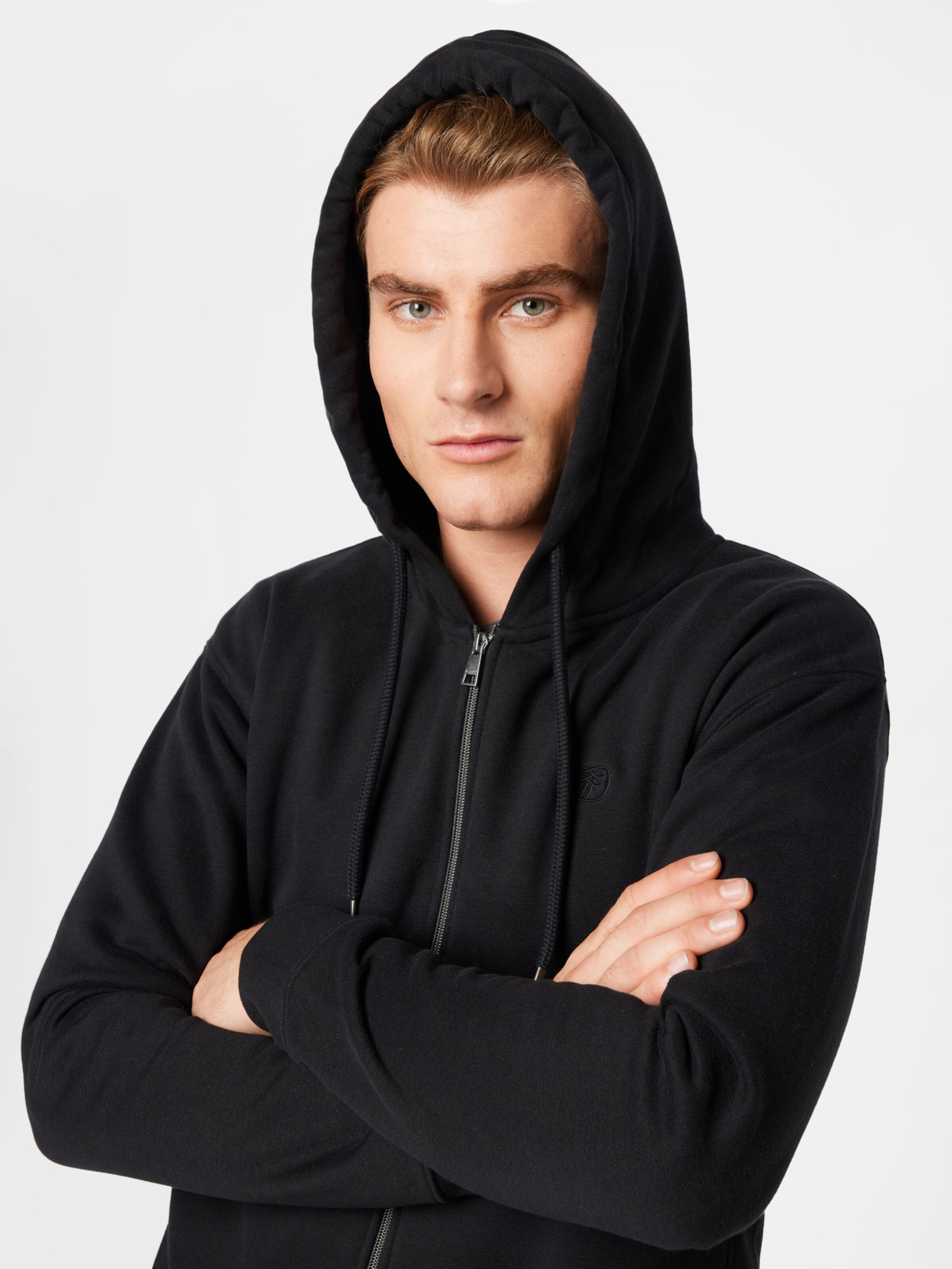 Männer Sweat TOM TAILOR DENIM Sweatjacke in Schwarz - WZ11180 Männer Sweat TOM TAILOR DENIM Sweatjacke in Schwarz - WZ11180