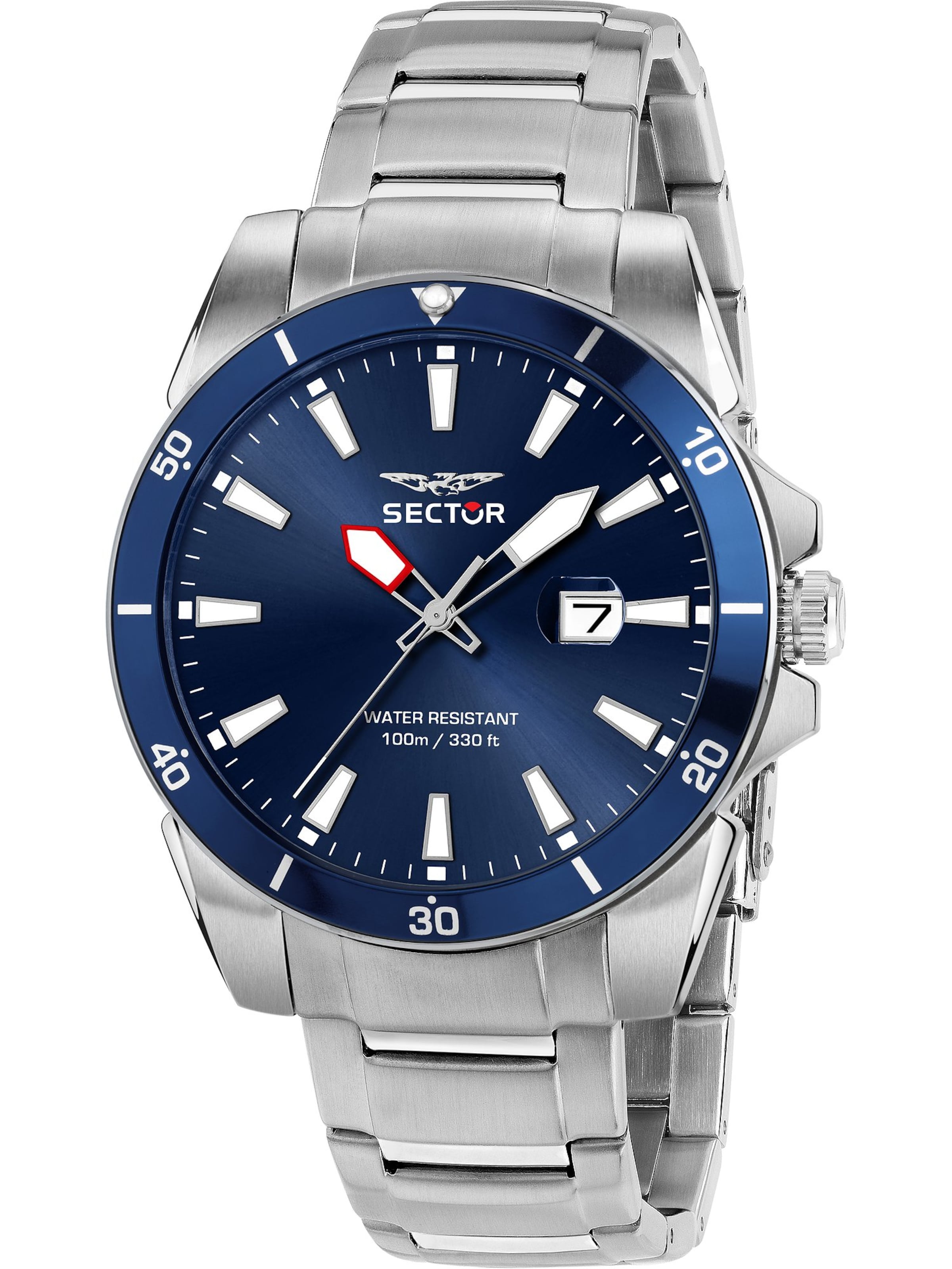 SECTOR Analoguhr in Silber: Vorderseite