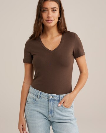 WE Fashion Shirt in Brown: front