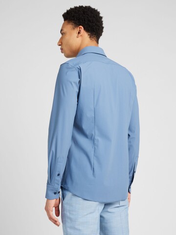 BOSS Slim fit Button Up Shirt 'HANK' in Blue