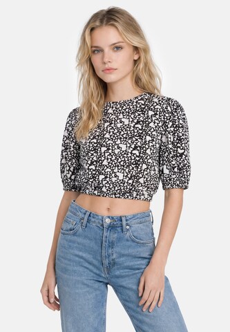 ECY Blouse 'Valentine's Day' in Black: front