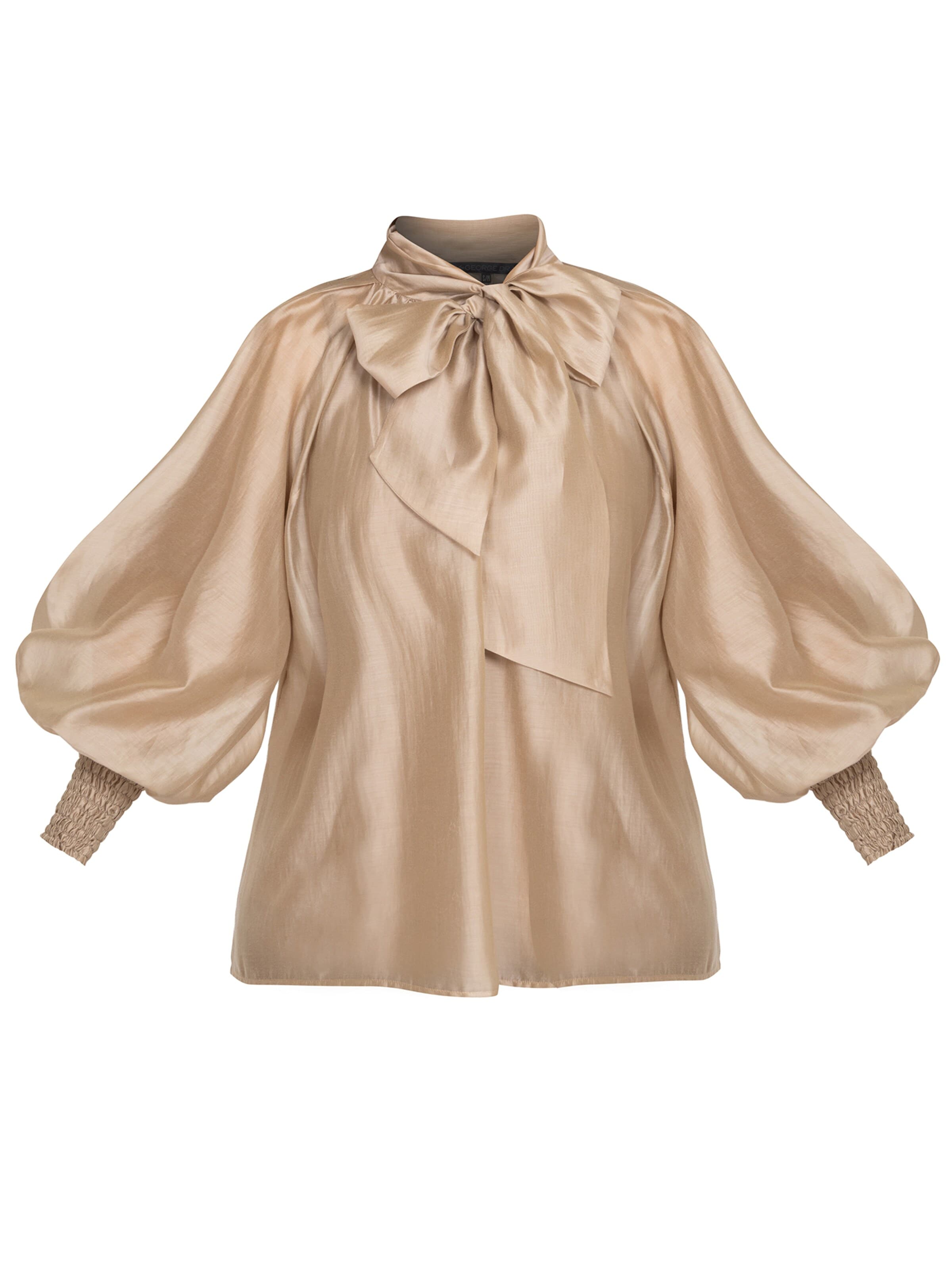 JIORO Bluse 'ESSENTIALS'‌‌‌ in Beige: Vorderseite