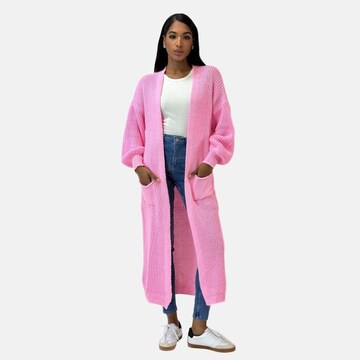 Elara Gebreide mantel in Roze: voorkant