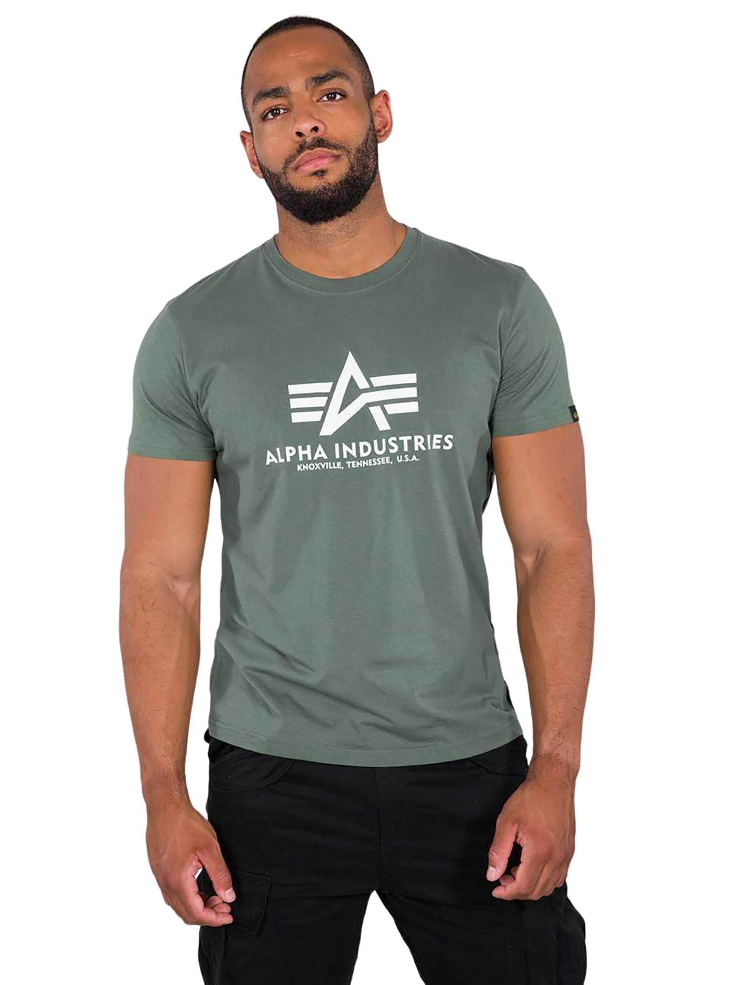 ALPHA INDUSTRIES Tričko - Zelená