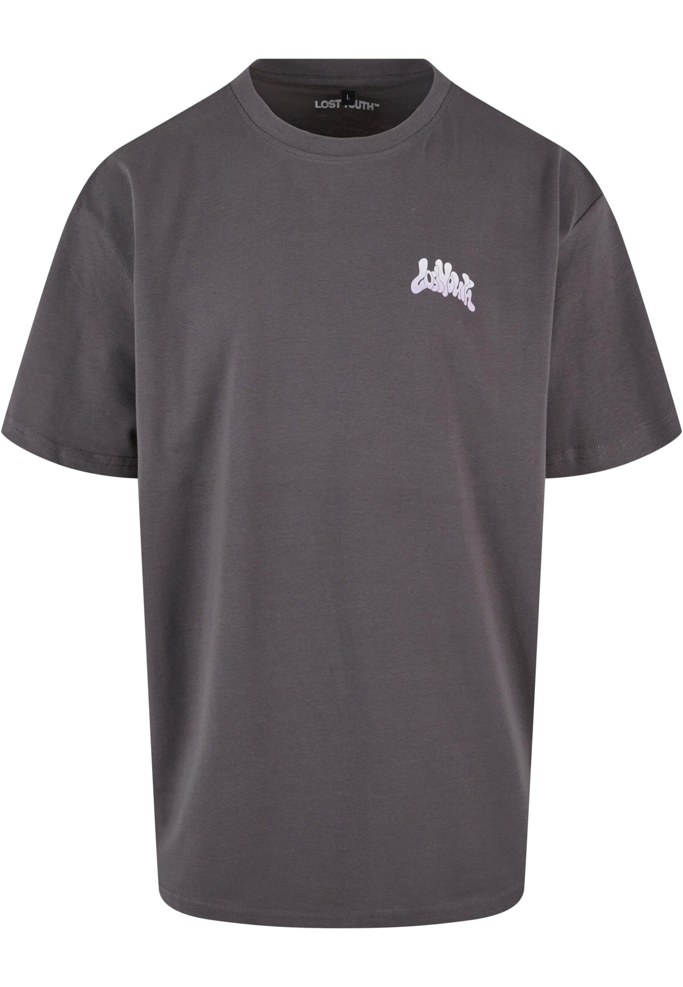 pelēks Lost Youth T-Krekls 'Heart': no priekšpuses