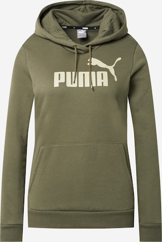 PUMA - Sweatshirt de desporto 'Essentials' em verde: frente