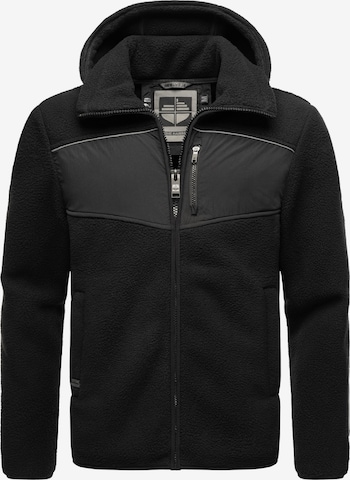 STONE HARBOUR Athletic Fleece Jacket in Black: front