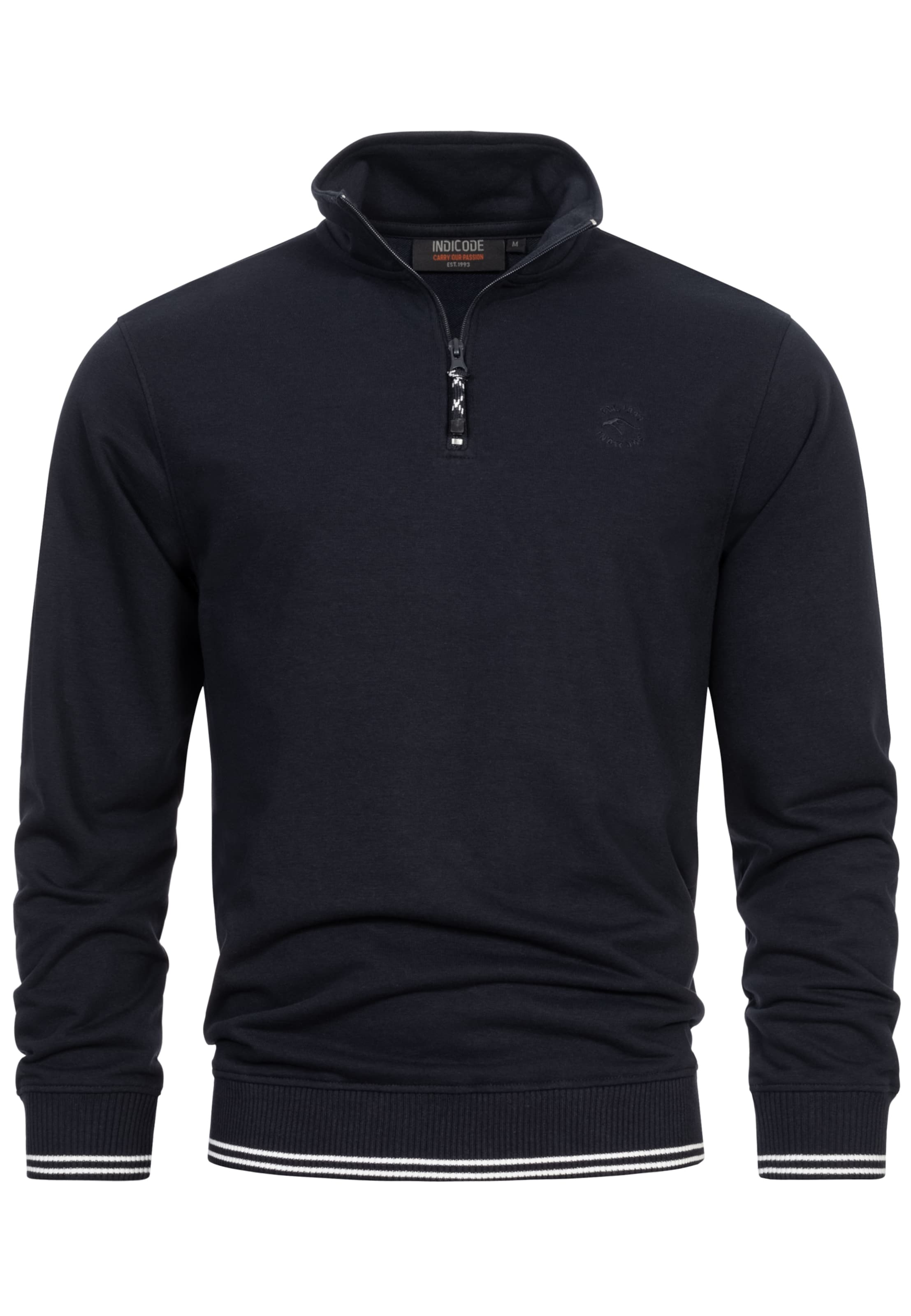 INDICODE JEANS Sweatshirt 'Nate' in Blauw: voorkant